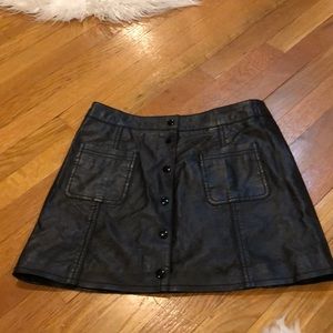 Black leather skirt